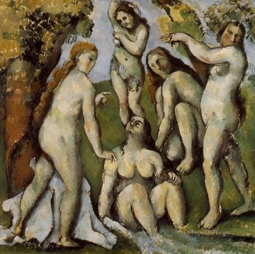 Paul Cezanne Painting - Five Bathers Paul Cezanne